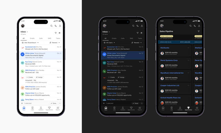 Light and dark mode side by side on mobile